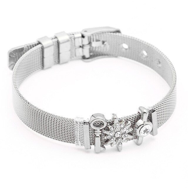 SEIALOY Fashion Stainless Steel Mesh Watch Chain Bracelets For Women Men Rose Gold Charm Brands Bracelet Bangles Jewelry