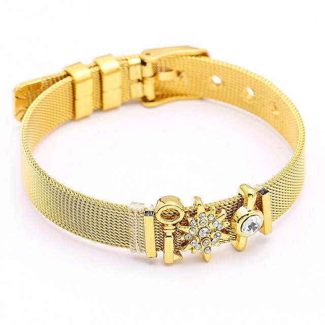 SEIALOY Fashion Stainless Steel Mesh Watch Chain Bracelets For Women Men Rose Gold Charm Brands Bracelet Bangles Jewelry