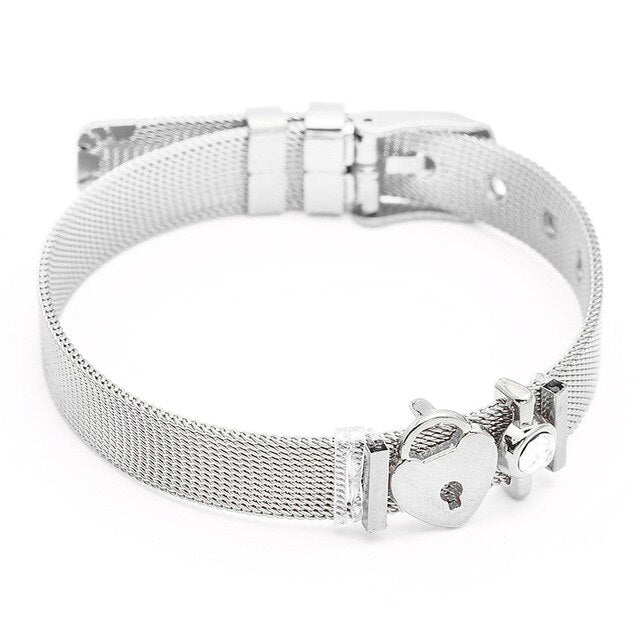 SEIALOY Fashion Stainless Steel Mesh Watch Chain Bracelets For Women Men Rose Gold Charm Brands Bracelet Bangles Jewelry