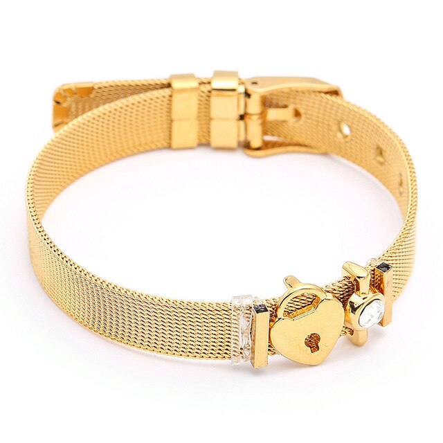SEIALOY Fashion Stainless Steel Mesh Watch Chain Bracelets For Women Men Rose Gold Charm Brands Bracelet Bangles Jewelry