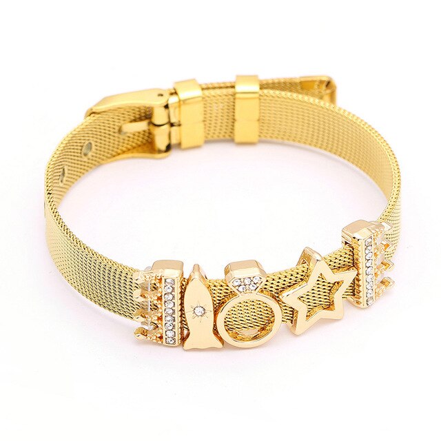SEIALOY Fashion Stainless Steel Mesh Watch Chain Bracelets For Women Men Rose Gold Charm Brands Bracelet Bangles Jewelry