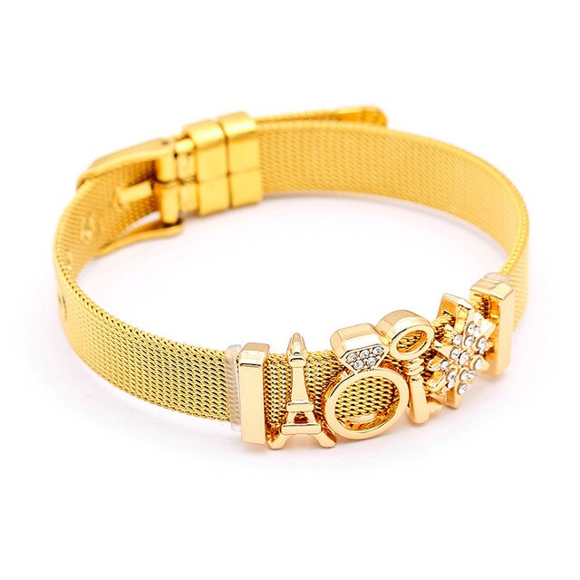 SEIALOY Fashion Stainless Steel Mesh Watch Chain Bracelets For Women Men Rose Gold Charm Brands Bracelet Bangles Jewelry