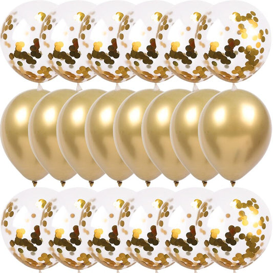 20Pcs Gold Confetti Balloons Set Chrome ballon Birthday decor Kids Party Wedding Decoration Wedding Anniversary globos Metallic