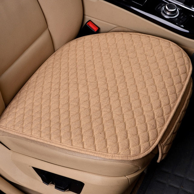 Flax Car Seat Covers Front/Rear/ Full Set Choose Car Seat Cushion Linen Fabric Seat Pad Protector Car Accessories Anti-slip