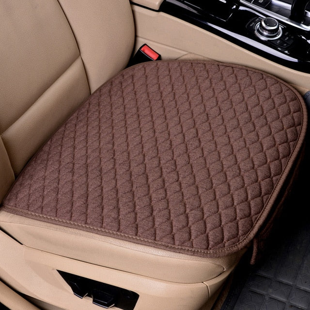 Flax Car Seat Covers Front/Rear/ Full Set Choose Car Seat Cushion Linen Fabric Seat Pad Protector Car Accessories Anti-slip