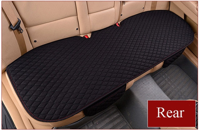 Flax Car Seat Covers Front/Rear/ Full Set Choose Car Seat Cushion Linen Fabric Seat Pad Protector Car Accessories Anti-slip