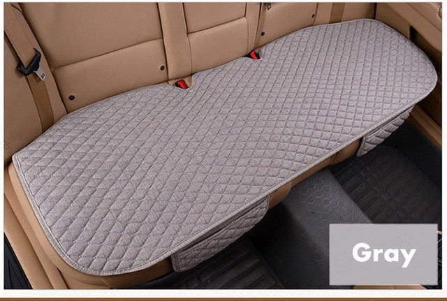 Flax Car Seat Covers Front/Rear/ Full Set Choose Car Seat Cushion Linen Fabric Seat Pad Protector Car Accessories Anti-slip