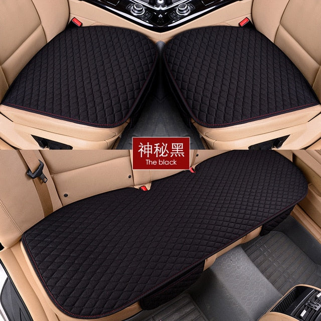 Flax Car Seat Covers Front/Rear/ Full Set Choose Car Seat Cushion Linen Fabric Seat Pad Protector Car Accessories Anti-slip