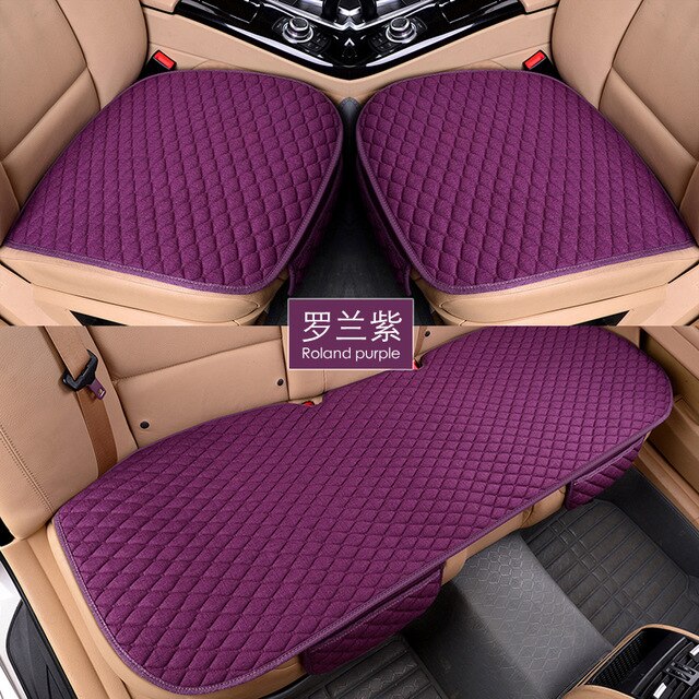 Flax Car Seat Covers Front/Rear/ Full Set Choose Car Seat Cushion Linen Fabric Seat Pad Protector Car Accessories Anti-slip