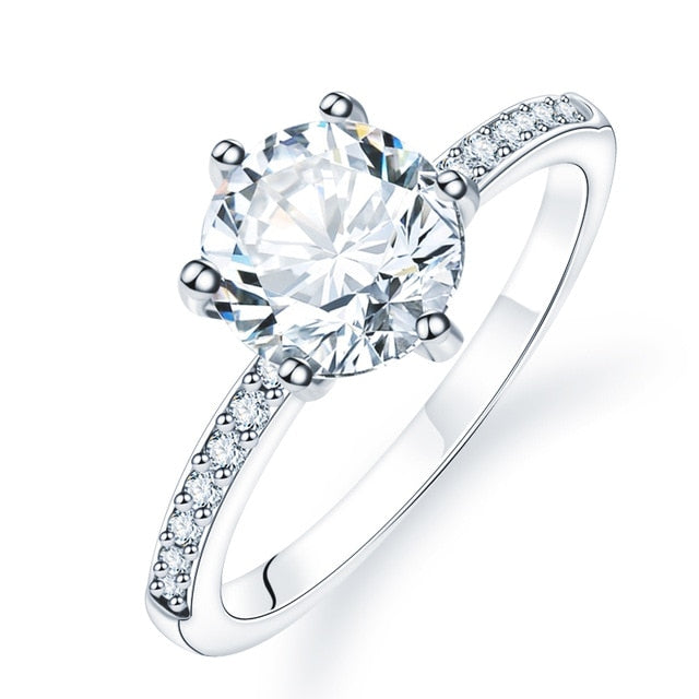 New Trendy Crystal Engagement Claws Design Hot Sale Rings For Women AAA White Zircon Cubic elegant rings Female Wedding jewerly