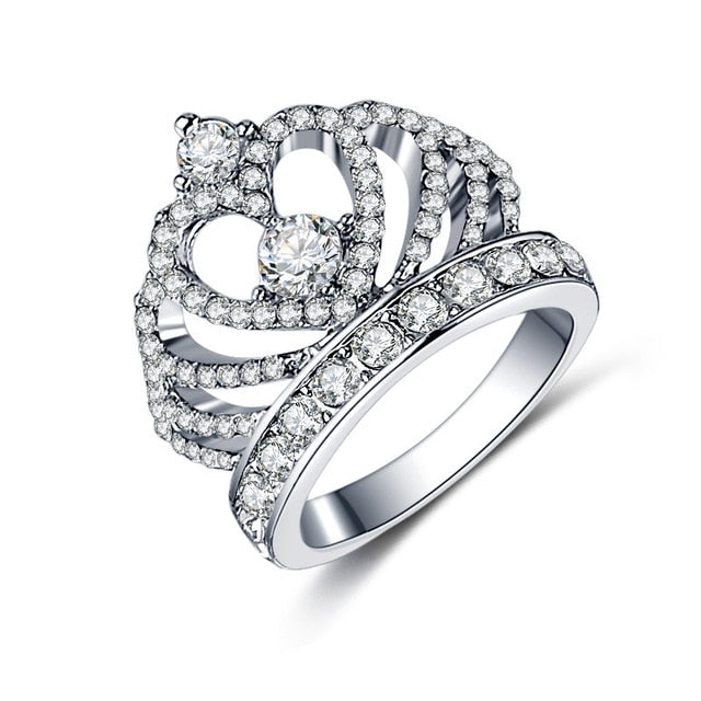 New Trendy Crystal Engagement Claws Design Hot Sale Rings For Women AAA White Zircon Cubic elegant rings Female Wedding jewerly