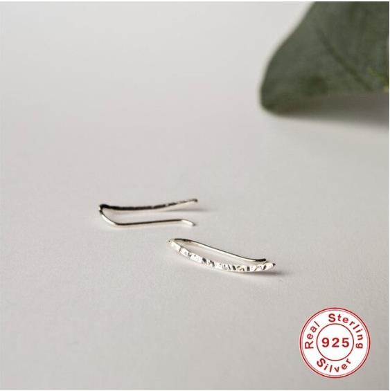 ROXI Minimalist 925 Sterling Silver Earrings Ear Crawlers Wedding Jewelry Trendy Geometric Ear Crawlers  Stud Earring Women Gift