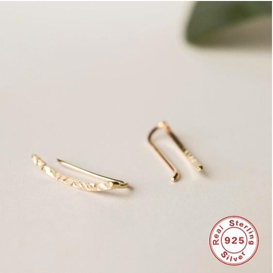 ROXI Minimalist 925 Sterling Silver Earrings Ear Crawlers Wedding Jewelry Trendy Geometric Ear Crawlers  Stud Earring Women Gift