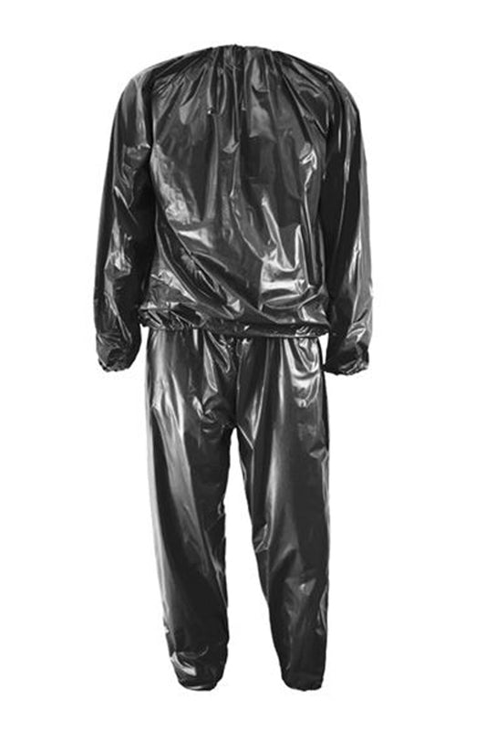 Heavy Duty Fitness Weight Loss Sweat Sauna Suit Exercise Gym Anti-Rip Black