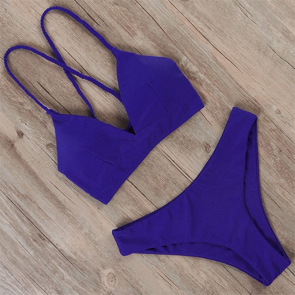 RXRXCOCO Sexy Bandage Bikini 2020 Swimsuit Swimwear Women Thong Push Up Bikinis Set women's swimming suit Biquini Bathing Suit