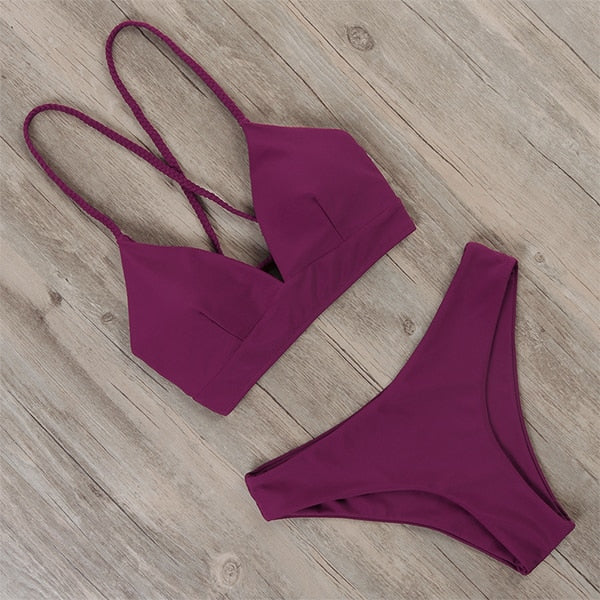 RXRXCOCO Sexy Bandage Bikini 2020 Swimsuit Swimwear Women Thong Push Up Bikinis Set women's swimming suit Biquini Bathing Suit
