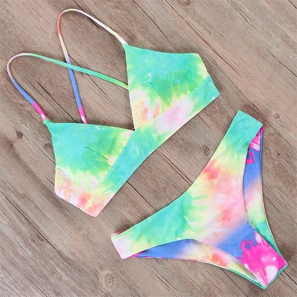 RXRXCOCO Sexy Bandage Bikini 2020 Swimsuit Swimwear Women Thong Push Up Bikinis Set women's swimming suit Biquini Bathing Suit