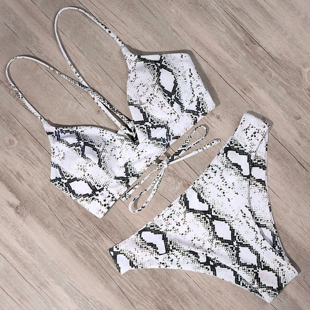 RXRXCOCO Sexy Bandage Bikini 2020 Swimsuit Swimwear Women Thong Push Up Bikinis Set women's swimming suit Biquini Bathing Suit