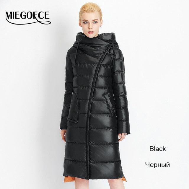 MIEGOFCE 2020 Fashionable Coat Jacket Women's Hooded Warm Parkas Bio Fluff Parka Coat Hight Quality Female New Winter Collection