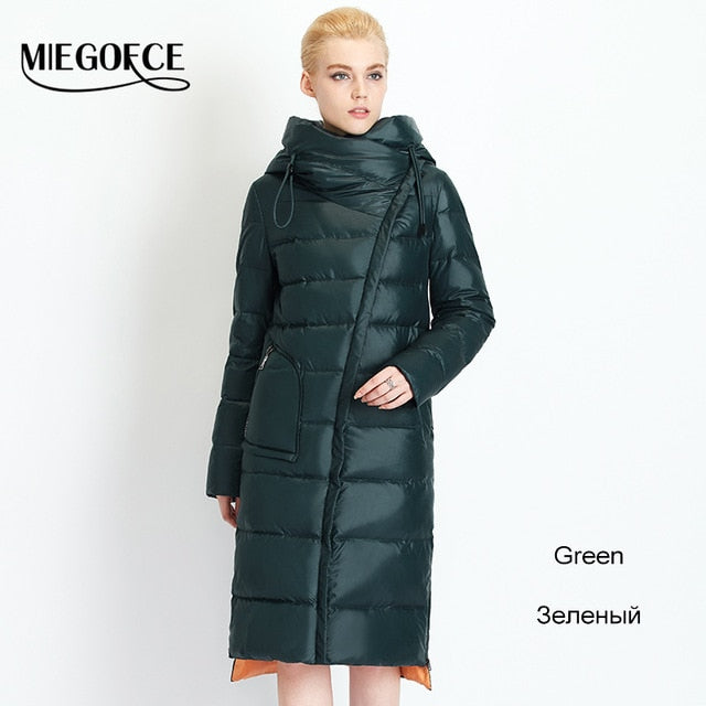 MIEGOFCE 2020 Fashionable Coat Jacket Women's Hooded Warm Parkas Bio Fluff Parka Coat Hight Quality Female New Winter Collection