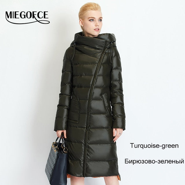 MIEGOFCE 2020 Fashionable Coat Jacket Women's Hooded Warm Parkas Bio Fluff Parka Coat Hight Quality Female New Winter Collection