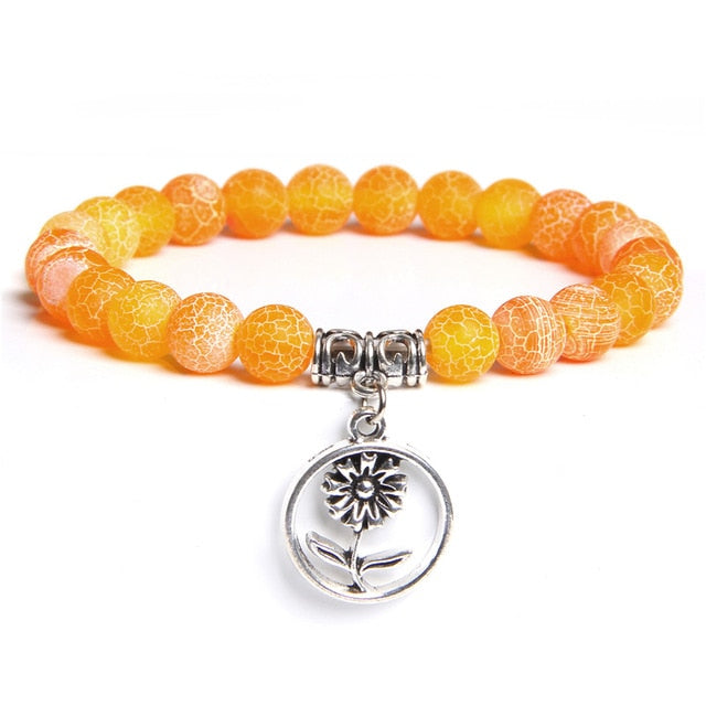 Handmade Natural Stone Lotus Ohm Buddha Beads Bracelet Pink Zebra Stone Lotus Charm Bracelet for Women Men Yoga  Jewelry Gifts