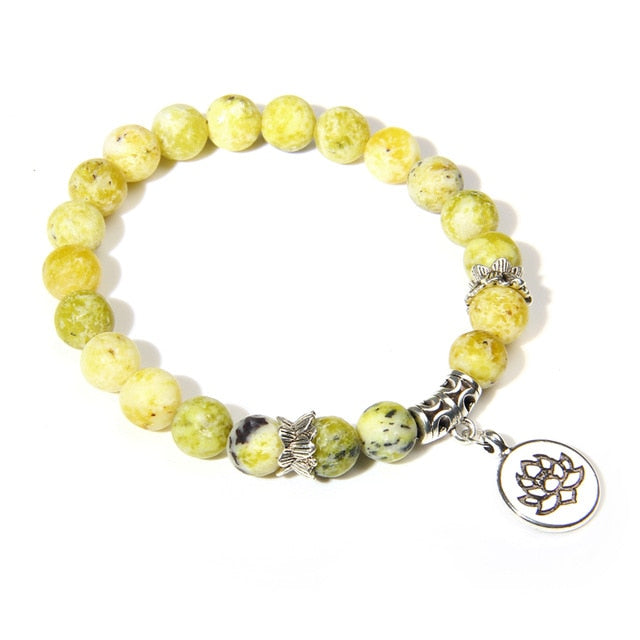 Handmade Natural Stone Lotus Ohm Buddha Beads Bracelet Pink Zebra Stone Lotus Charm Bracelet for Women Men Yoga  Jewelry Gifts