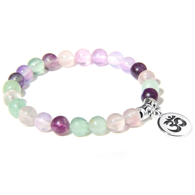 Handmade Natural Stone Lotus Ohm Buddha Beads Bracelet Pink Zebra Stone Lotus Charm Bracelet for Women Men Yoga  Jewelry Gifts