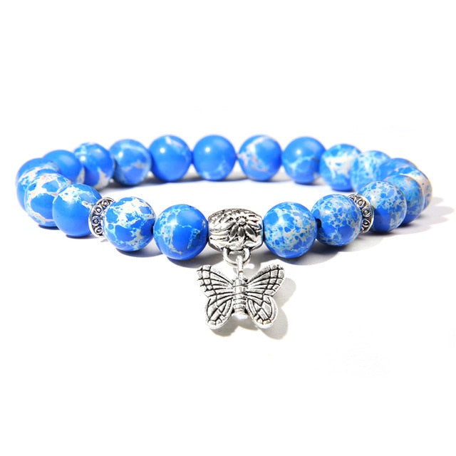 Handmade Natural Stone Lotus Ohm Buddha Beads Bracelet Pink Zebra Stone Lotus Charm Bracelet for Women Men Yoga  Jewelry Gifts