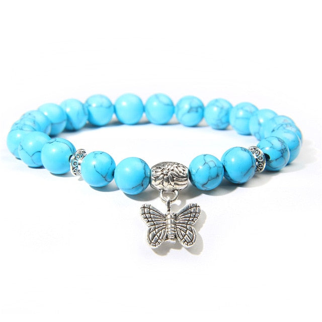 Handmade Natural Stone Lotus Ohm Buddha Beads Bracelet Pink Zebra Stone Lotus Charm Bracelet for Women Men Yoga  Jewelry Gifts