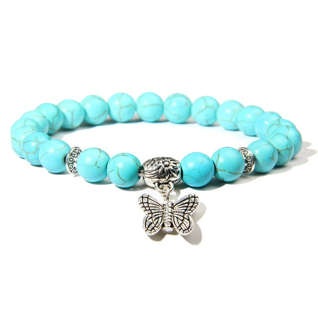 Handmade Natural Stone Lotus Ohm Buddha Beads Bracelet Pink Zebra Stone Lotus Charm Bracelet for Women Men Yoga  Jewelry Gifts