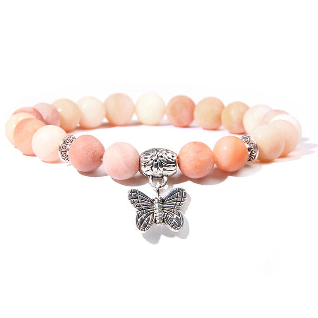 Handmade Natural Stone Lotus Ohm Buddha Beads Bracelet Pink Zebra Stone Lotus Charm Bracelet for Women Men Yoga  Jewelry Gifts