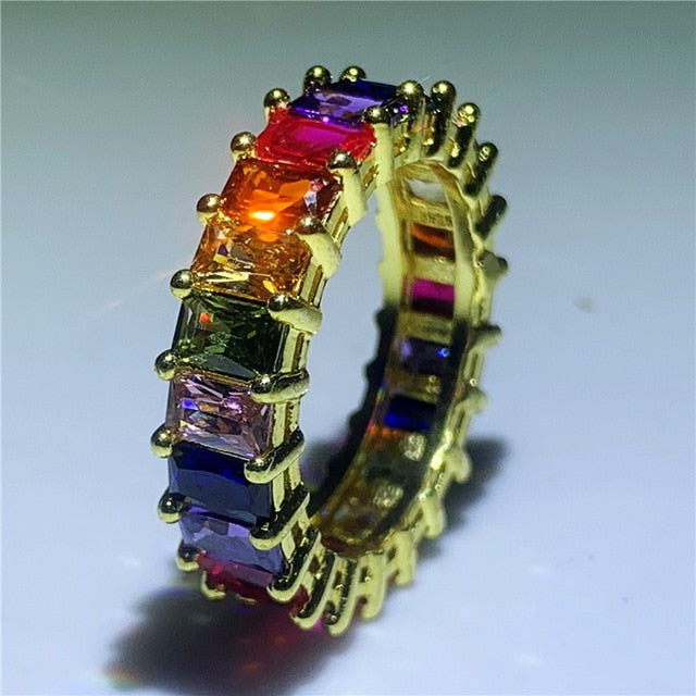 Handmade Eternity Promise ring 925 Sterling silver AAAA cz Engagement Wedding Band Rings for women Men Finger Party Jewelry