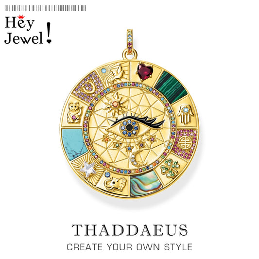 Pendant Amulet Magical Lucky Symbols,2020 Summer Golden Jewelry Vintage Pure 925 Sterling Silver Powerful Gift For  Women Men