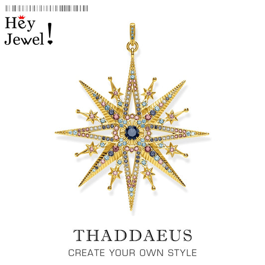 Pendants Royalty Star Golden,2020 Spring Jewelry Vintage 925 Sterling Silver Accessorie Preciously Handcrafted Gift For  Women
