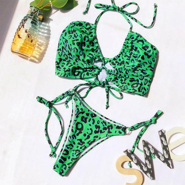 Sexy Leopard Bikinis 2020 Micro Bikini Set Push Up Thong Biquini High Cut Swimwear Women Mini Swimsuit Female Bathing Suit