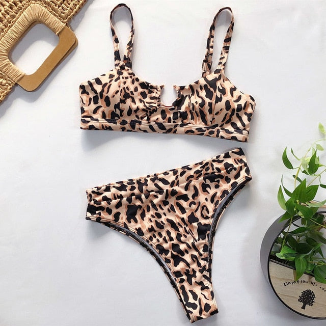 Sexy Leopard Bikinis 2020 Micro Bikini Set Push Up Thong Biquini High Cut Swimwear Women Mini Swimsuit Female Bathing Suit