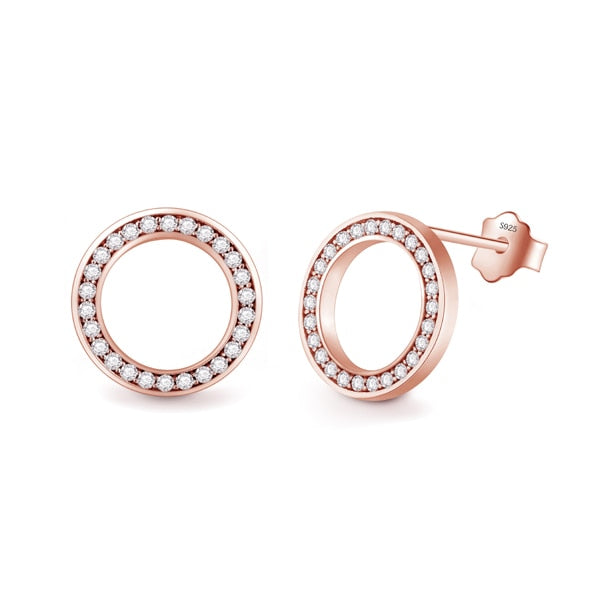 2020 High Quality Fashion 925 Sterling Silver Earrings Luxury Crystal Zircon Stud Earrings For Women Bridal wedding Jewelry