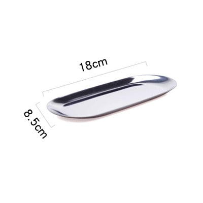 Stainless Steel Gold Storage Tray Fruit Sancks Jewelry Display Plate Kitchen Organizer Tools Metal Seal Clip Bean Spoon Clip