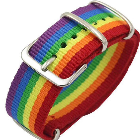 Rainbow Hot Watch Band Nylon Rainbow Bracelet Couple Fashion Men Women Couple Friendship Ribbon Collar Punk Jewelry Party Gift
