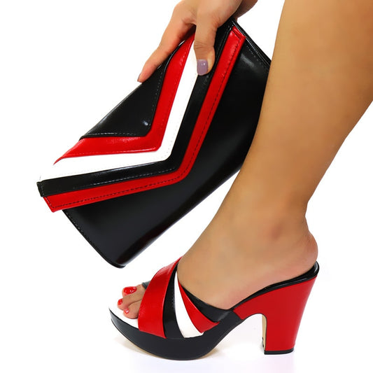 doershow Italian Shoe and Bag Set New 2020 Women Shoes and Bag Set In Italy black Color Italian Shoes with Matching Bags!HGF1-3
