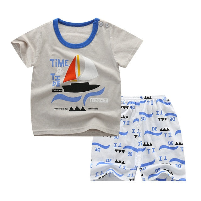 Baby Boys Clothes Sets Children Clothing Summer Short Sleeve Tracksuit for Boys Sport Suits Animal Costume for Kids Clothes