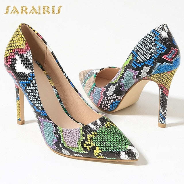 Shoes And Bags INS HOT Colorful Snake Printed Vulcanized Loafers Female Sneakers Fashion 2020 Women Footwear