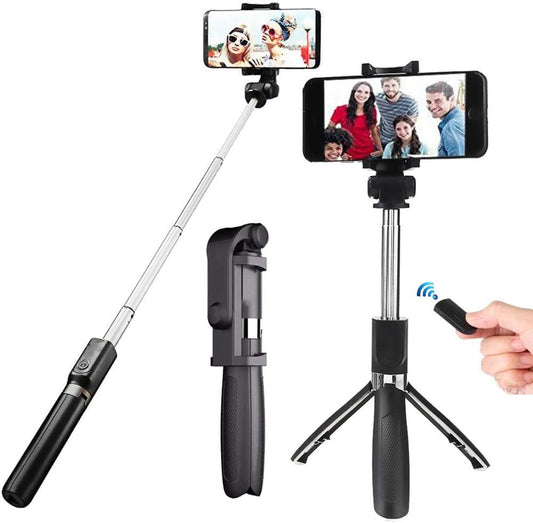 Universal 3 in 1 Wireless Bluetooth Selfie Stick Extendable Monopod Foldable Tripod With Remote Phone holder For Ios Android