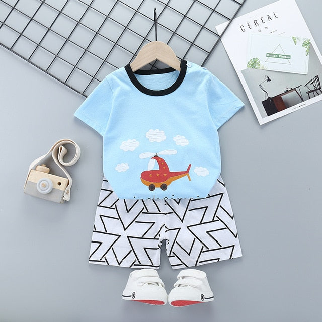 New Boys Outfits 9M-6T Girls Clothes Children's Clothing Suits Top Cotton Pants Suit 2pcs Clothing Sets Kids Clothes 9M24M3T5T6T