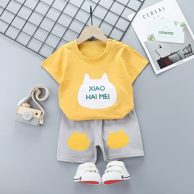 New Boys Outfits 9M-6T Girls Clothes Children's Clothing Suits Top Cotton Pants Suit 2pcs Clothing Sets Kids Clothes 9M24M3T5T6T