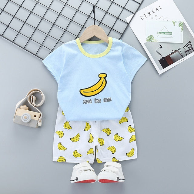 New Boys Outfits 9M-6T Girls Clothes Children's Clothing Suits Top Cotton Pants Suit 2pcs Clothing Sets Kids Clothes 9M24M3T5T6T