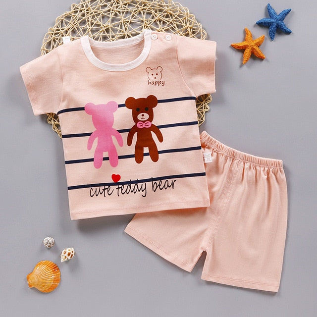 New Boys Outfits 9M-6T Girls Clothes Children's Clothing Suits Top Cotton Pants Suit 2pcs Clothing Sets Kids Clothes 9M24M3T5T6T