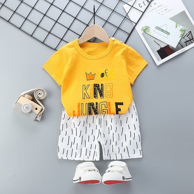 New Boys Outfits 9M-6T Girls Clothes Children's Clothing Suits Top Cotton Pants Suit 2pcs Clothing Sets Kids Clothes 9M24M3T5T6T