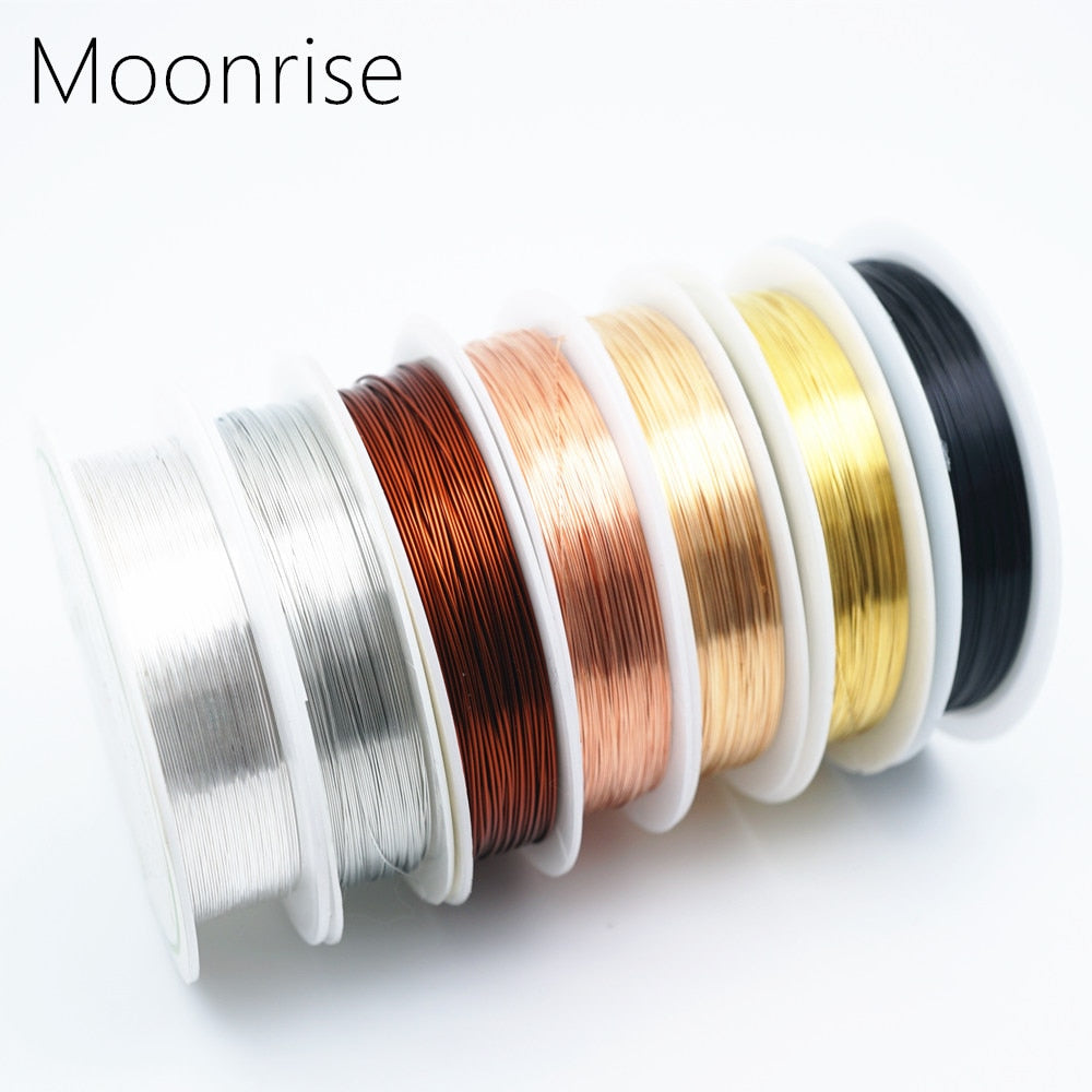 Colorfast Copper Wire For Bracelet Necklace Jewelry DIY Accessories 0.2/0.25/0.3/0.5/0.6/1.0mm Craft Beading Wire HK018
